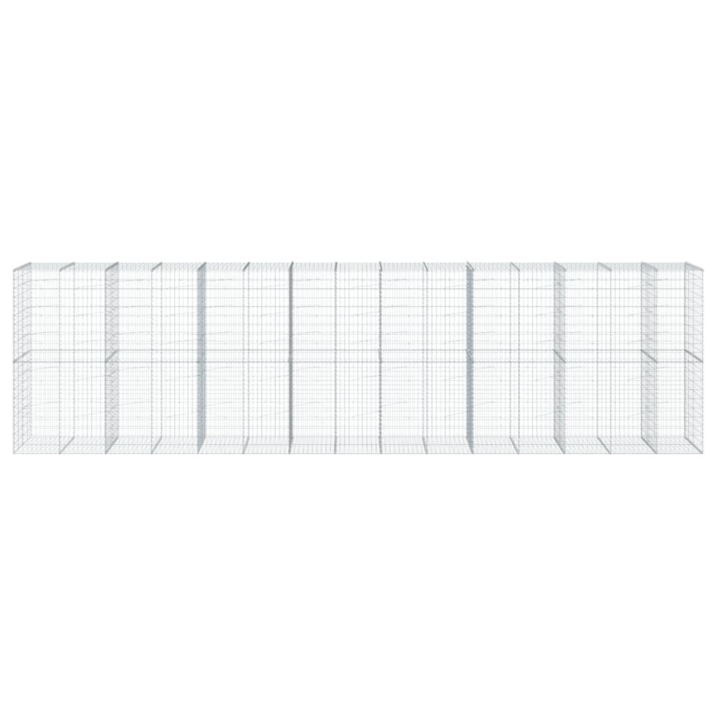 vidaXL Gabione mit Deckel 750x100x200 cm Verzinktes Eisen