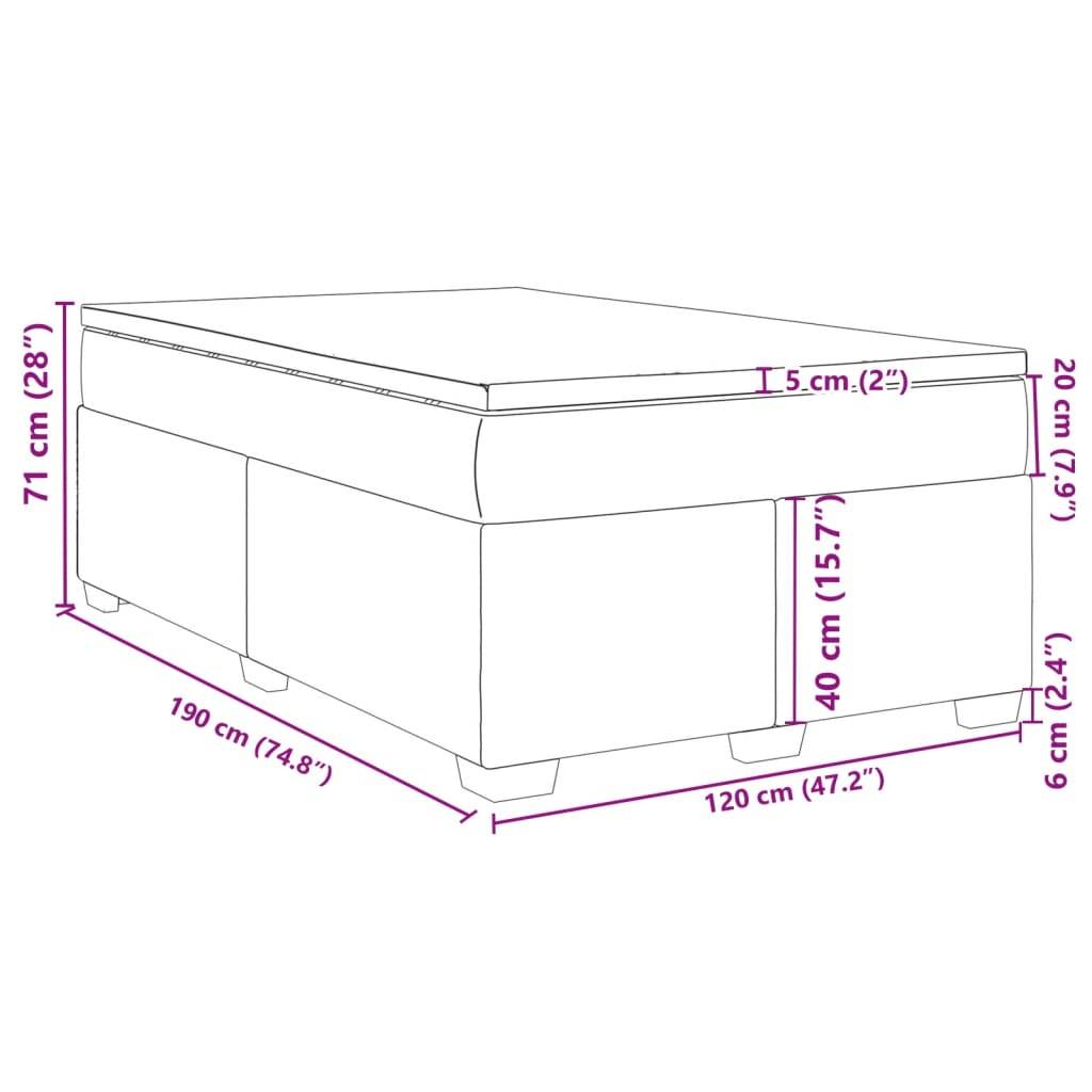 vidaXL Boxspringbett mit Matratze Hellgrau 120x190 cm Samt