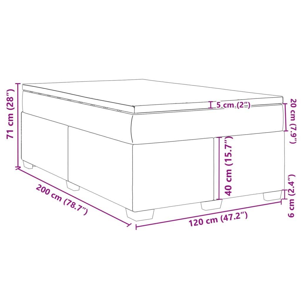 vidaXL Boxspringbett mit Matratze Blau 120x200 cm Stoff