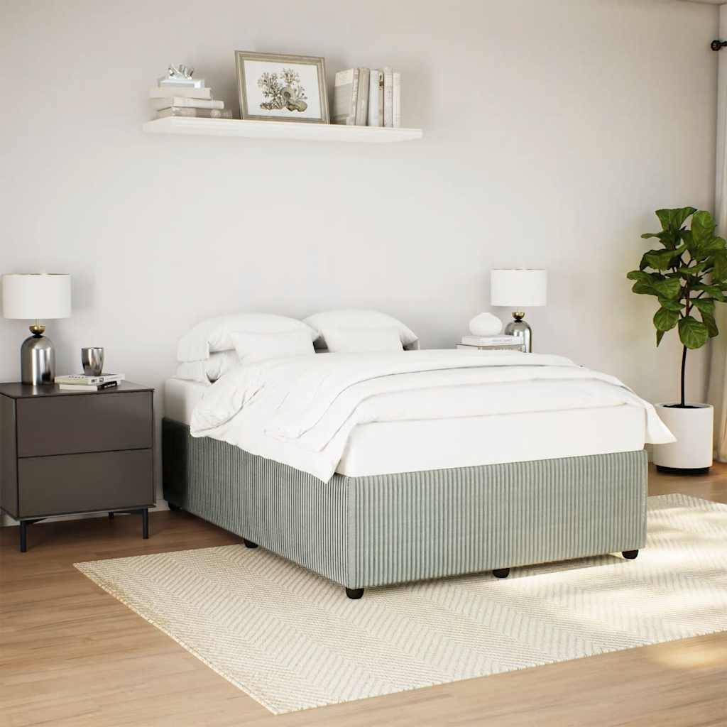 vidaXL Bettgestell ohne Matratze Hellgrau 140x190 cm Samt