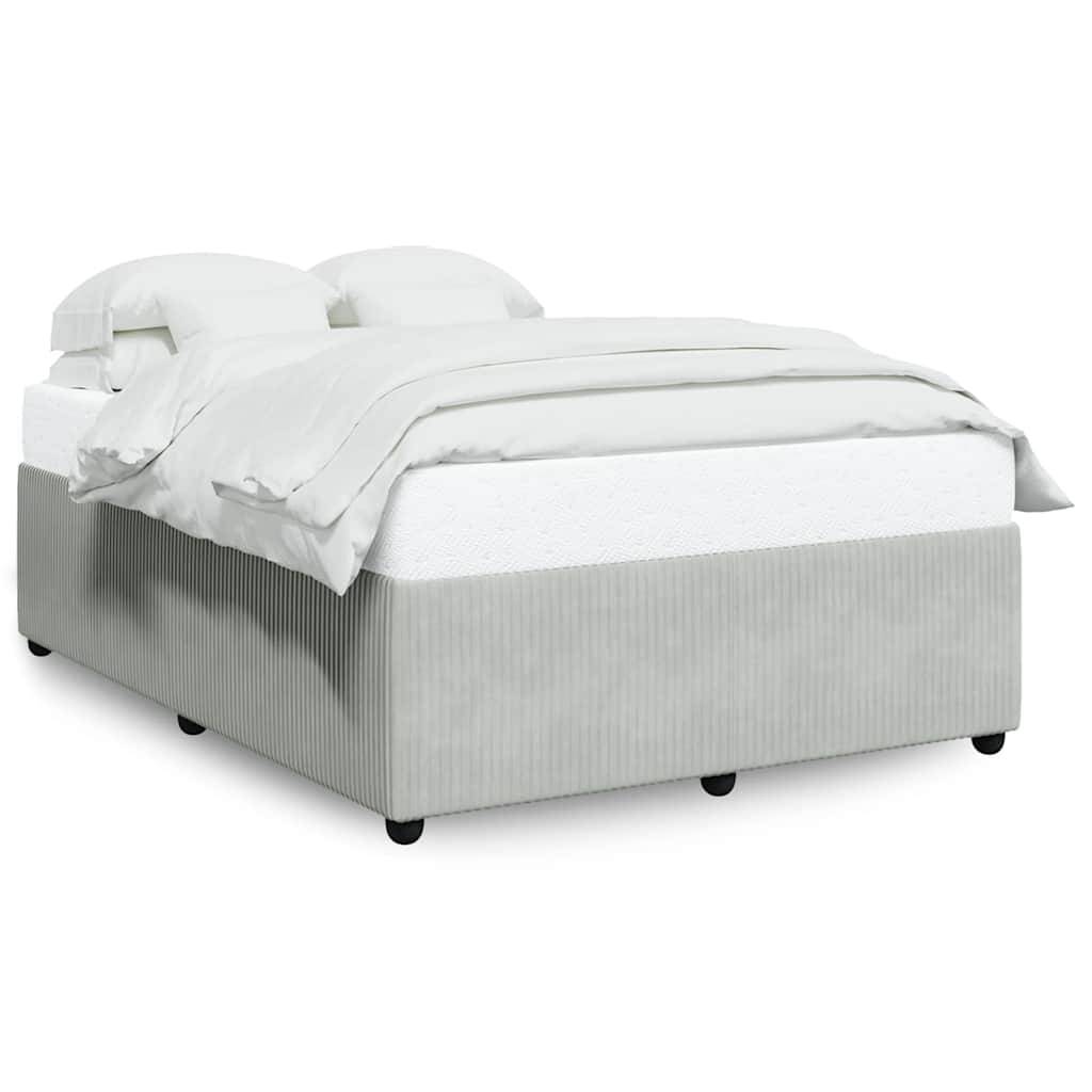 vidaXL Bettgestell ohne Matratze Hellgrau 140x190 cm Samt