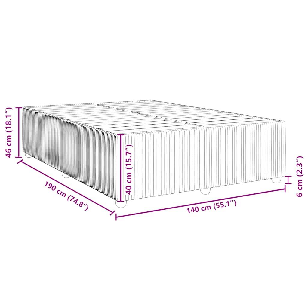 vidaXL Bettgestell ohne Matratze Hellgrau 140x190 cm Samt