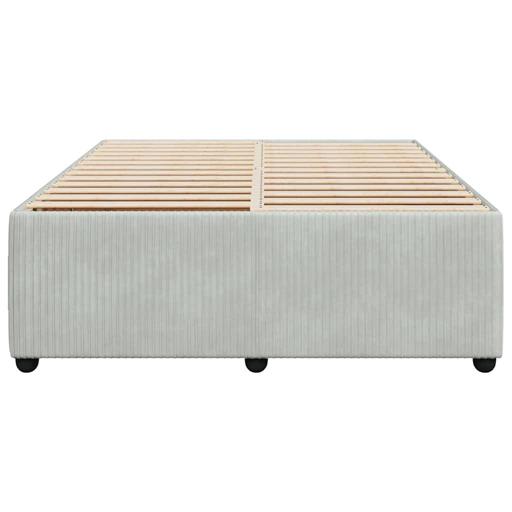 vidaXL Bettgestell ohne Matratze Hellgrau 140x190 cm Samt