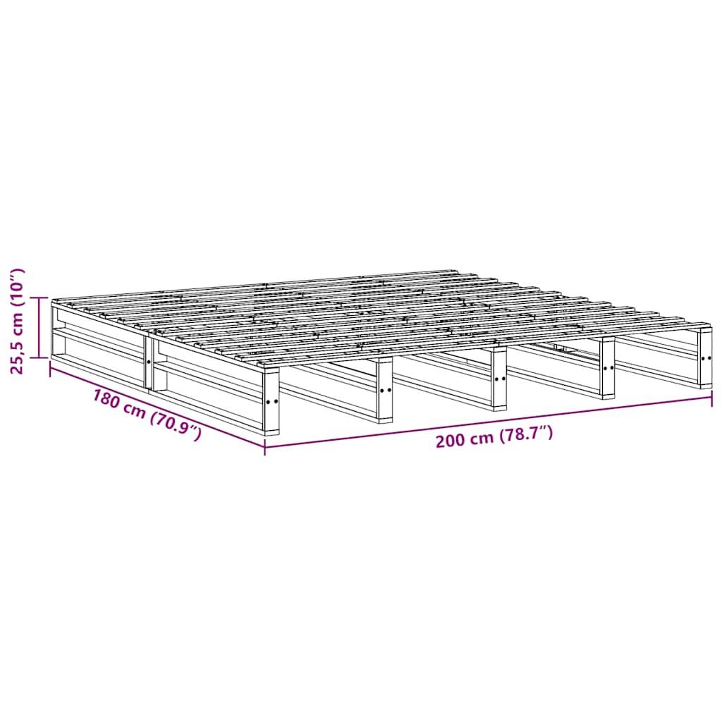 vidaXL Massivholzbett ohne Matratze Weiß 180x200 cm Kiefernholz