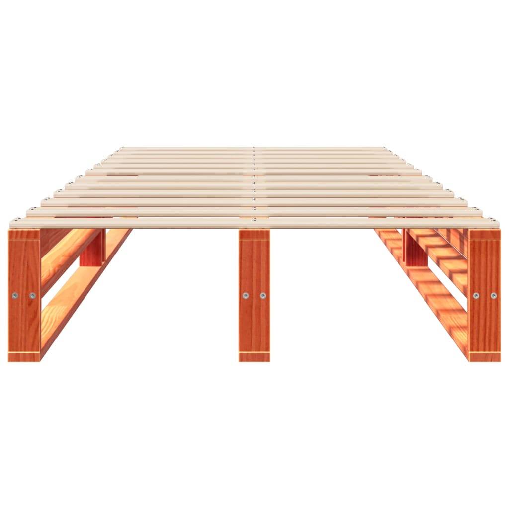 vidaXL Massivholzbett ohne Matratze Wachsbraun 90x190 cm Kiefernholz