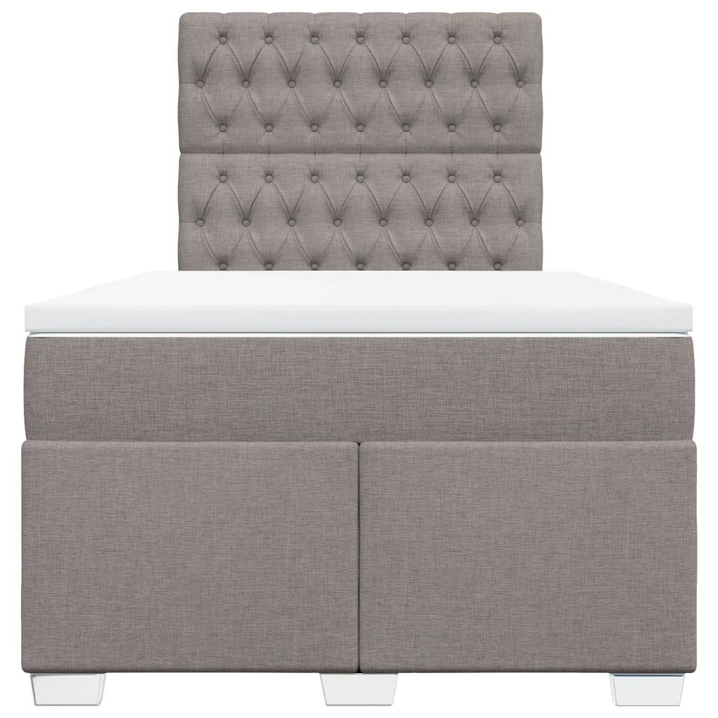 vidaXL Boxspringbett mit Matratze Taupe 120x190 cm Stoff