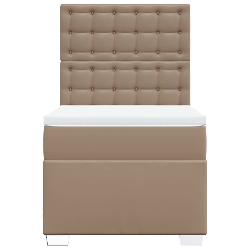 vidaXL Boxspringbett mit Matratze Cappuccino-Braun 90x190cm Kunstleder