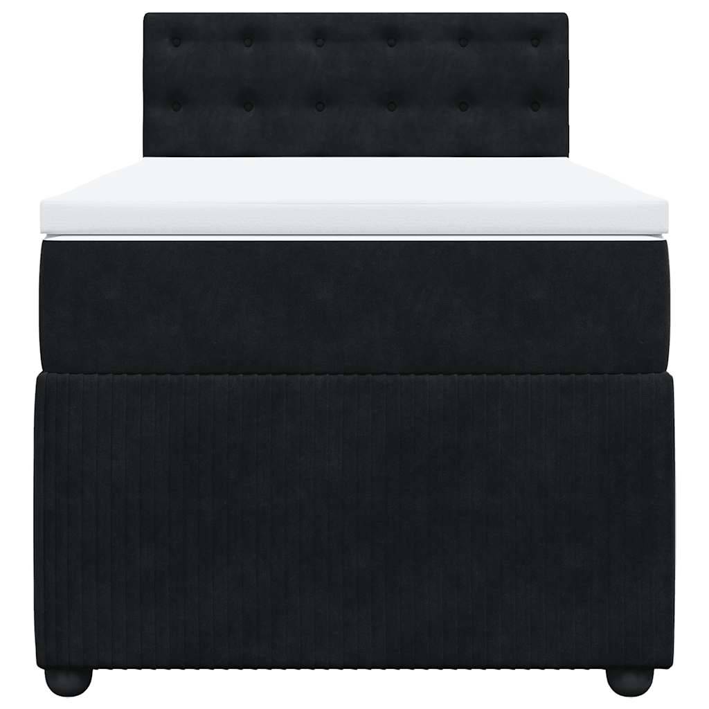 vidaXL Boxspringbett mit Matratze Schwarz 90x200 cm Samt