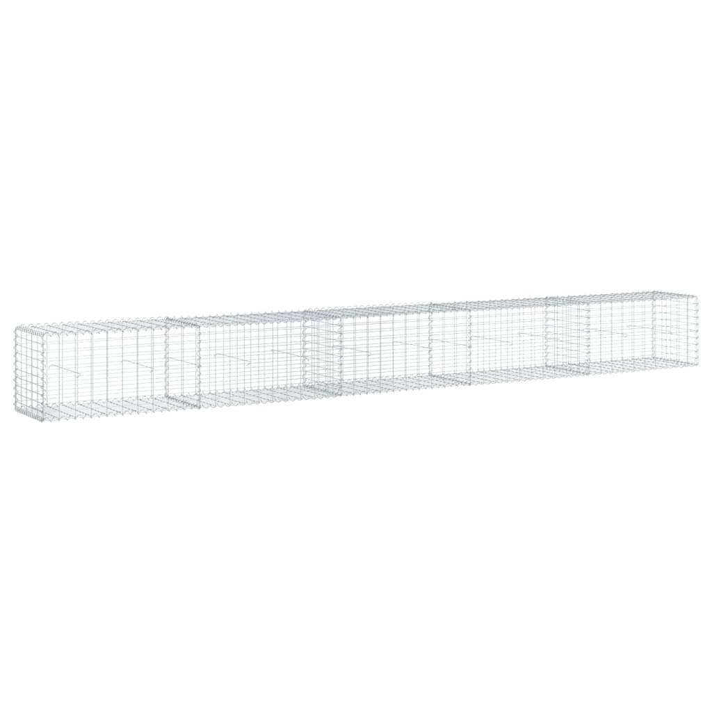 vidaXL Gabione mit Deckel 500x50x50 cm Verzinktes Eisen