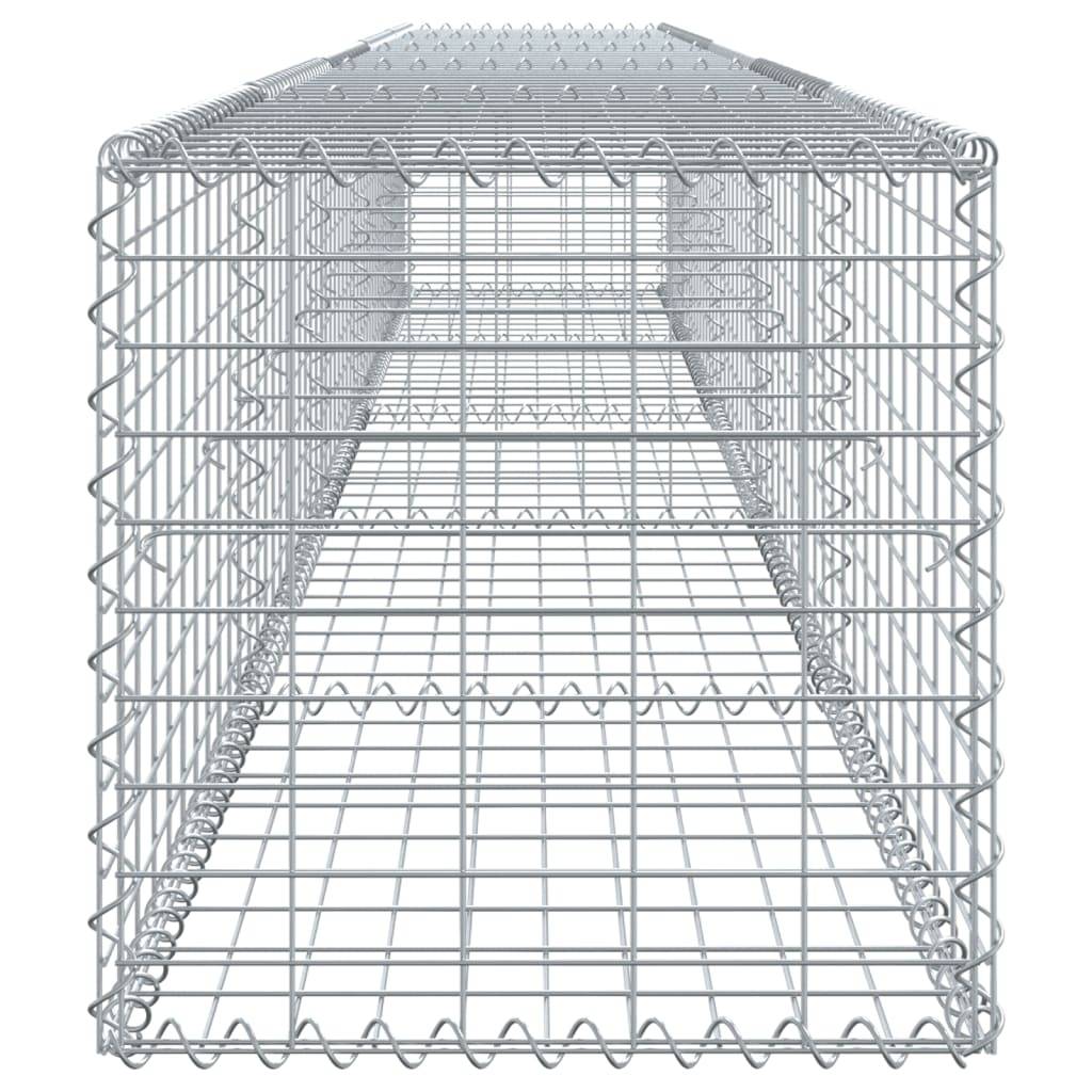 vidaXL Gabione mit Deckel 500x50x50 cm Verzinktes Eisen