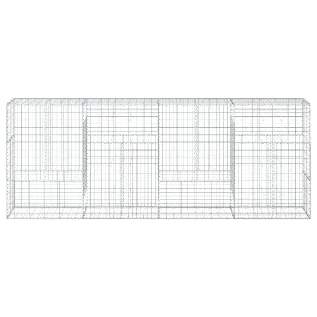 vidaXL Gabionen mit Deckel 400x50x150 cm Verzinktes Eisen