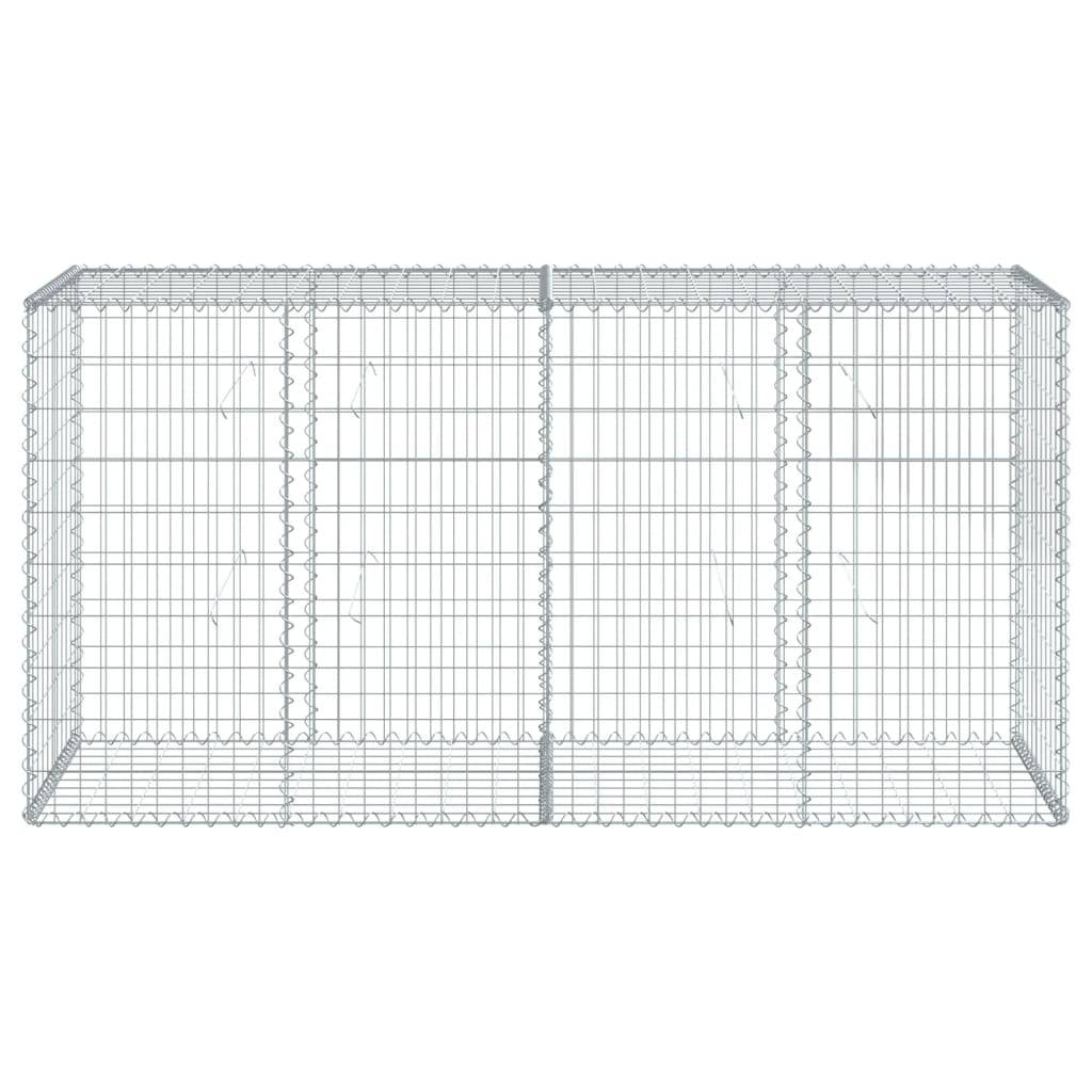 vidaXL Gabione mit Deckel 200x50x100 cm Verzinktes Eisen