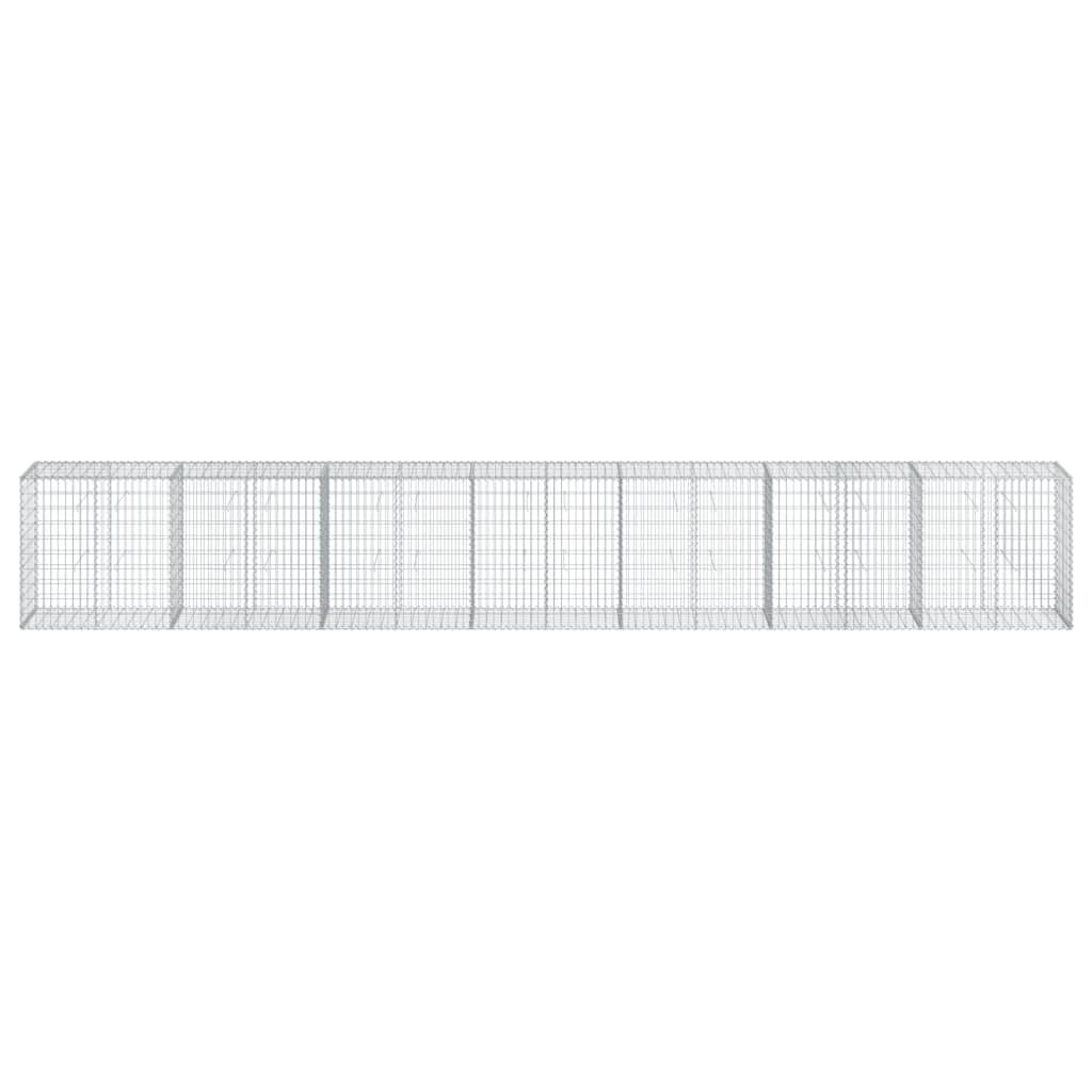 vidaXL Gabione mit Deckel 700x50x100 cm Verzinktes Eisen