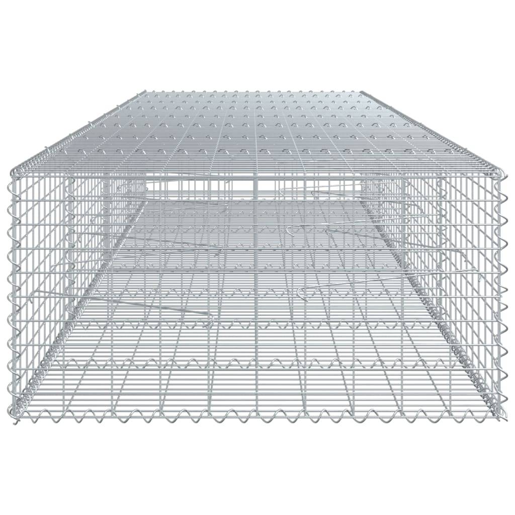 vidaXL Gabione mit Deckel 400x100x50 cm Verzinktes Eisen