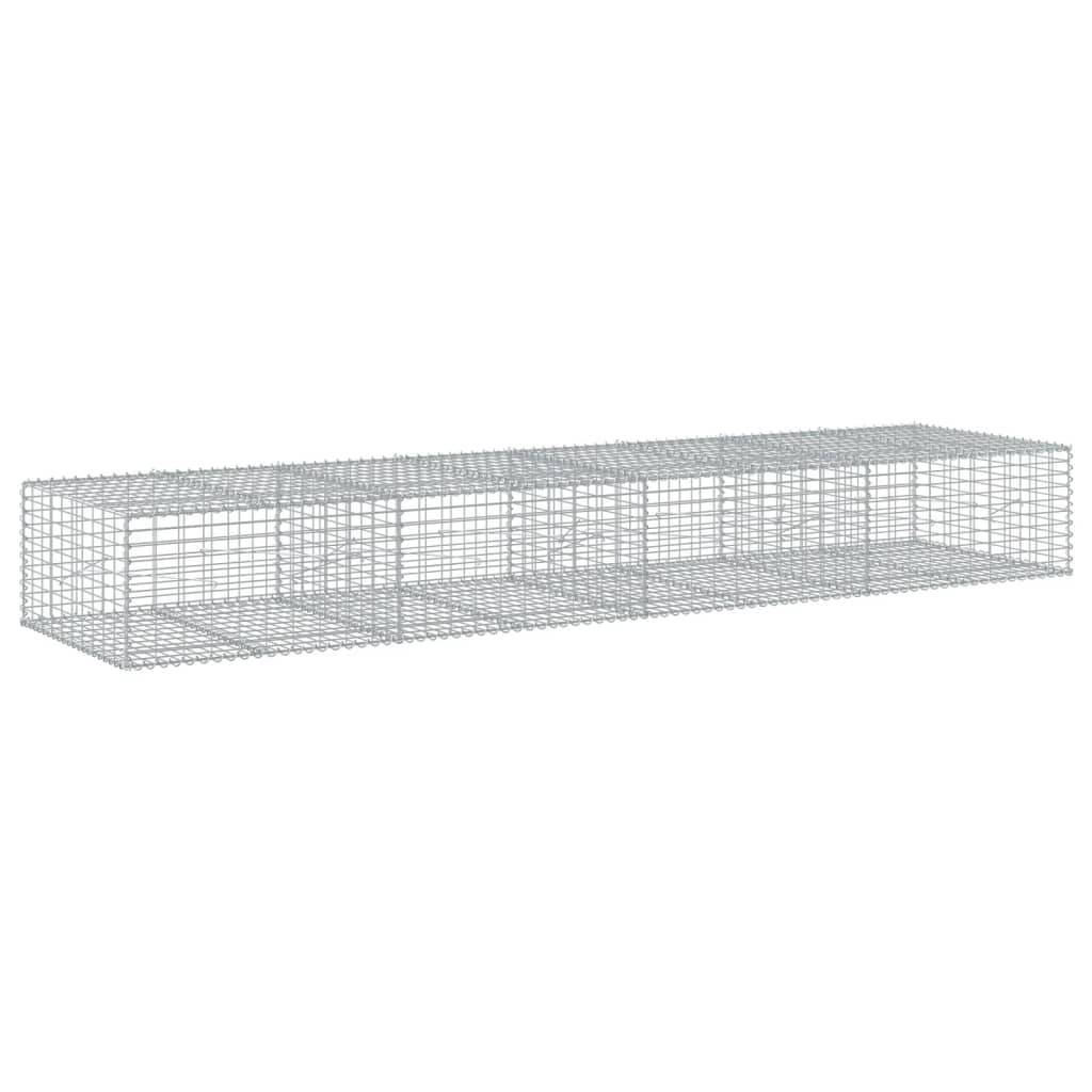 vidaXL Gabione mit Deckel 400x100x50 cm Verzinktes Eisen