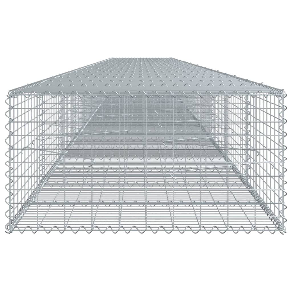 vidaXL Gabione mit Deckel 1100x100x50 cm Verzinktes Eisen