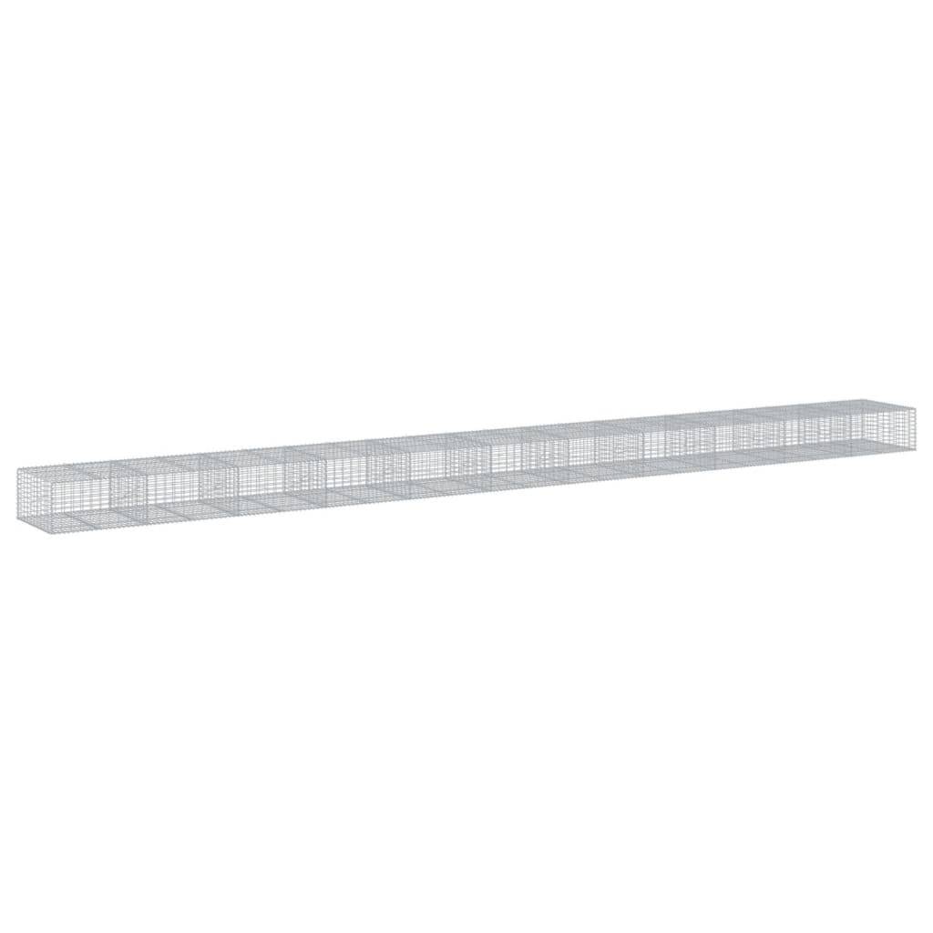 vidaXL Gabione mit Deckel 1100x100x50 cm Verzinktes Eisen