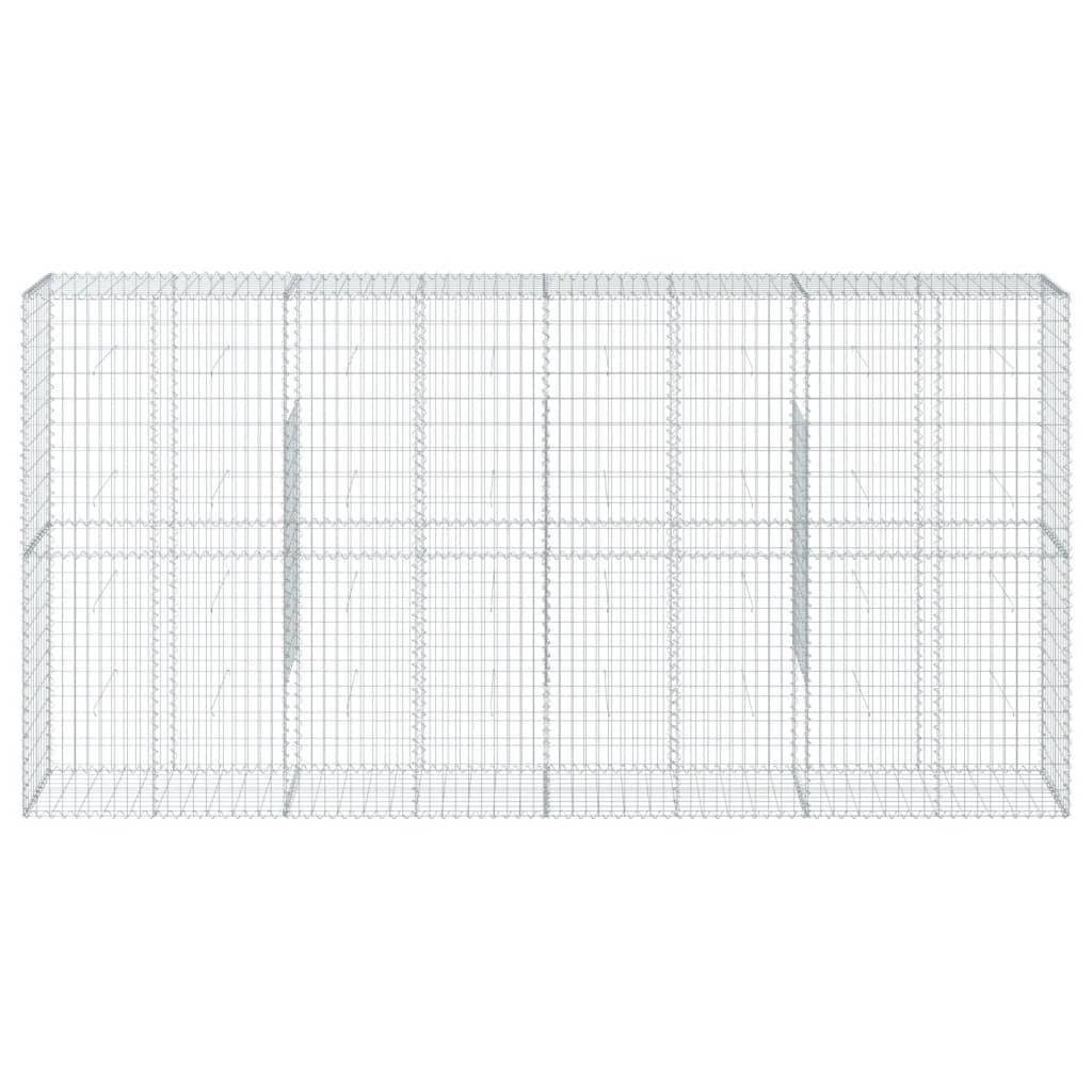 vidaXL Gabione mit Deckel 400x50x200 cm Verzinktes Eisen