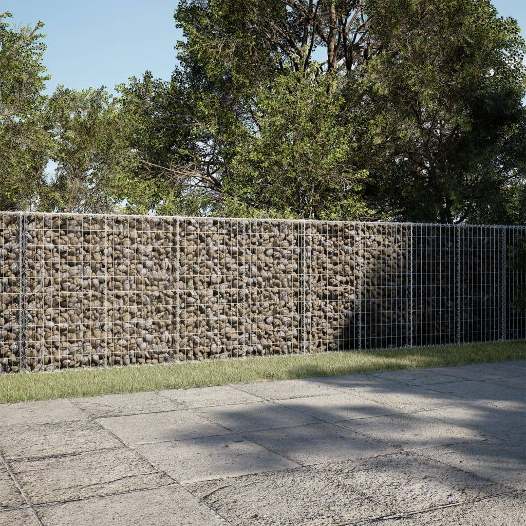 vidaXL Gabione mit Deckel 1000x100x100 cm Verzinktes Eisen