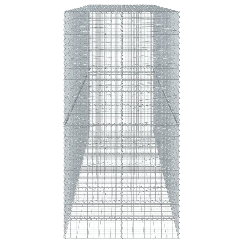 vidaXL Gabione mit Deckel 450x100x200 cm Verzinktes Eisen