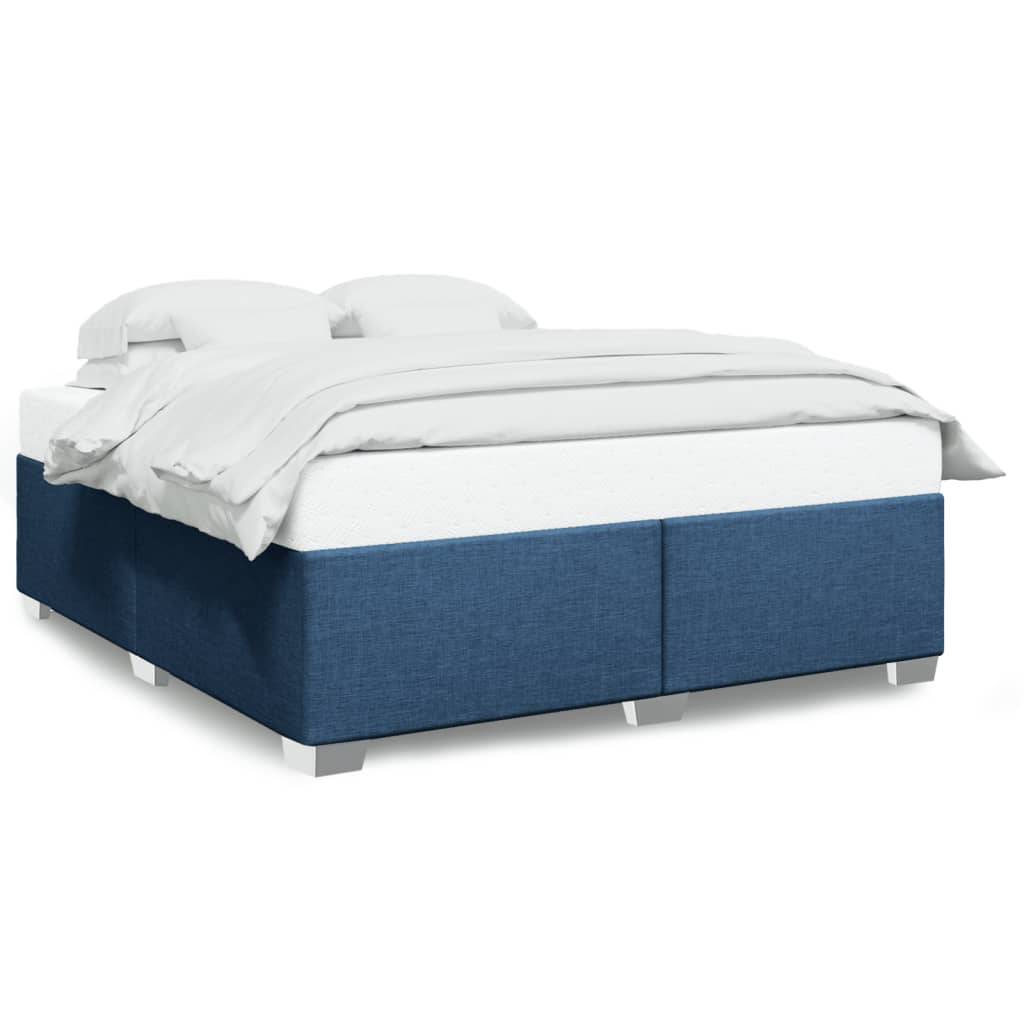 vidaXL Bettgestell ohne Matratze Blau 180x200 cm Stoff