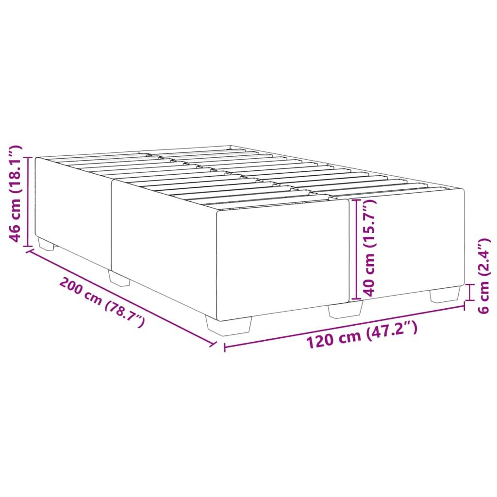 vidaXL Bettgestell ohne Matratze Schwarz 120x200 cm Stoff