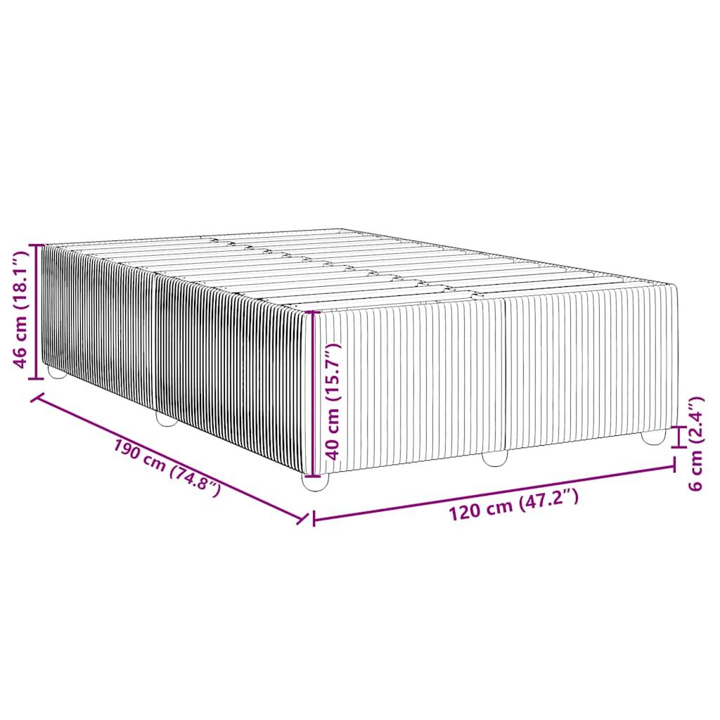 vidaXL Bettgestell ohne Matratze Hellgrau 120x190 cm Samt