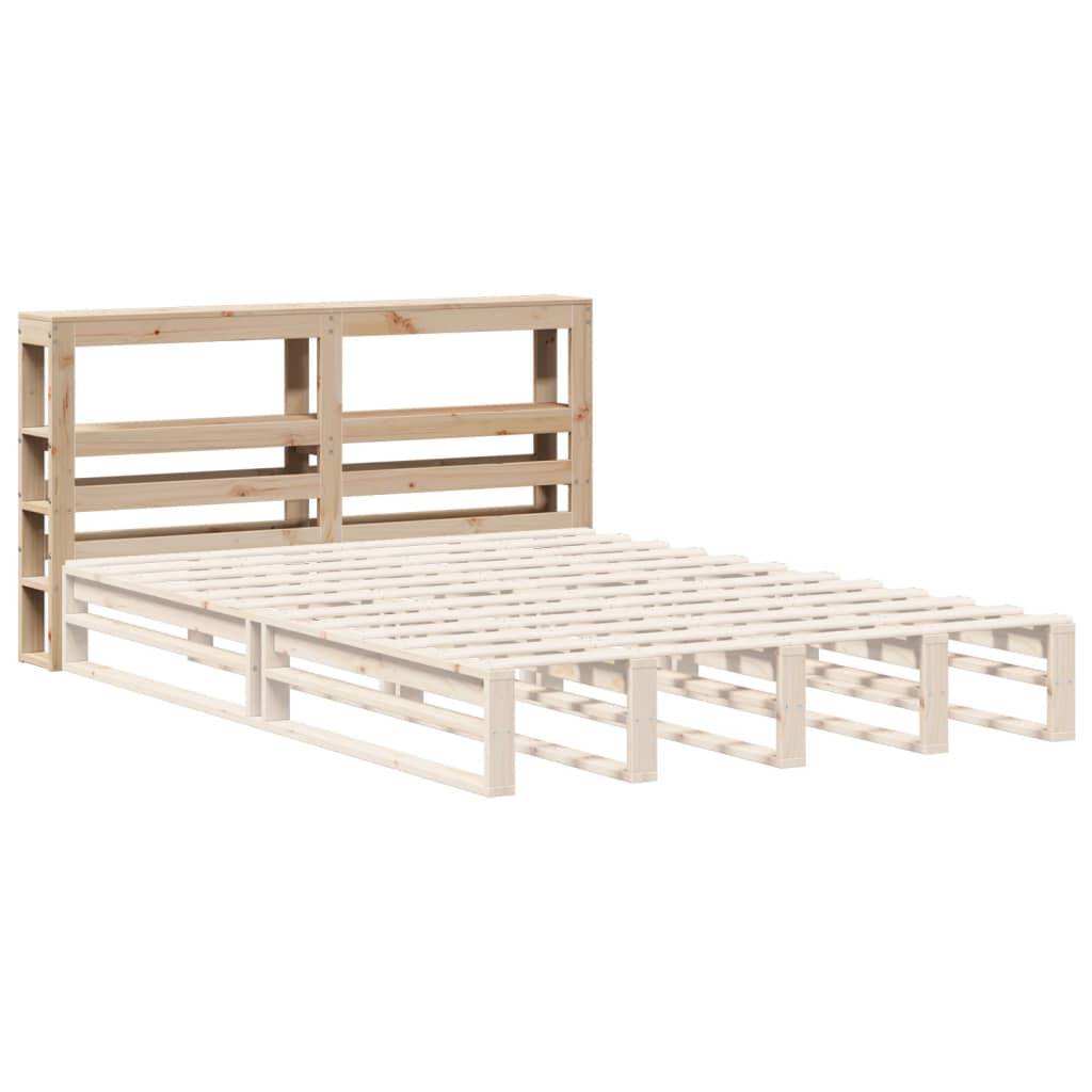 vidaXL Kopfteil mit Ablagen 160 cm Massivholz Kiefer