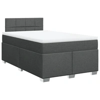 vidaXL Boxspringbett mit Matratze Dunkelgrau 120x190 cm Stoff vidaXL Boxspringbett mit Matratze Dunkelgrau 120x190 cm Stoff