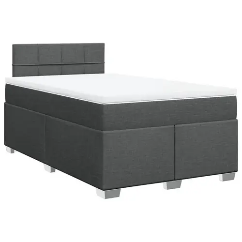 vidaXL Boxspringbett mit Matratze Dunkelgrau 120x190 cm Stoff vidaXL Boxspringbett mit Matratze Dunkelgrau 120x190 cm Stoff