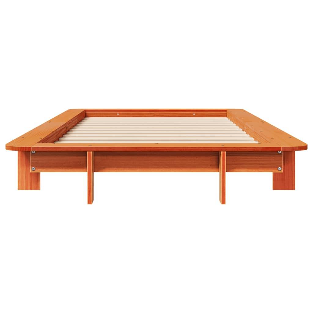 vidaXL Massivholzbett ohne Matratze Wachsbraun 90x190 cm Kiefernholz