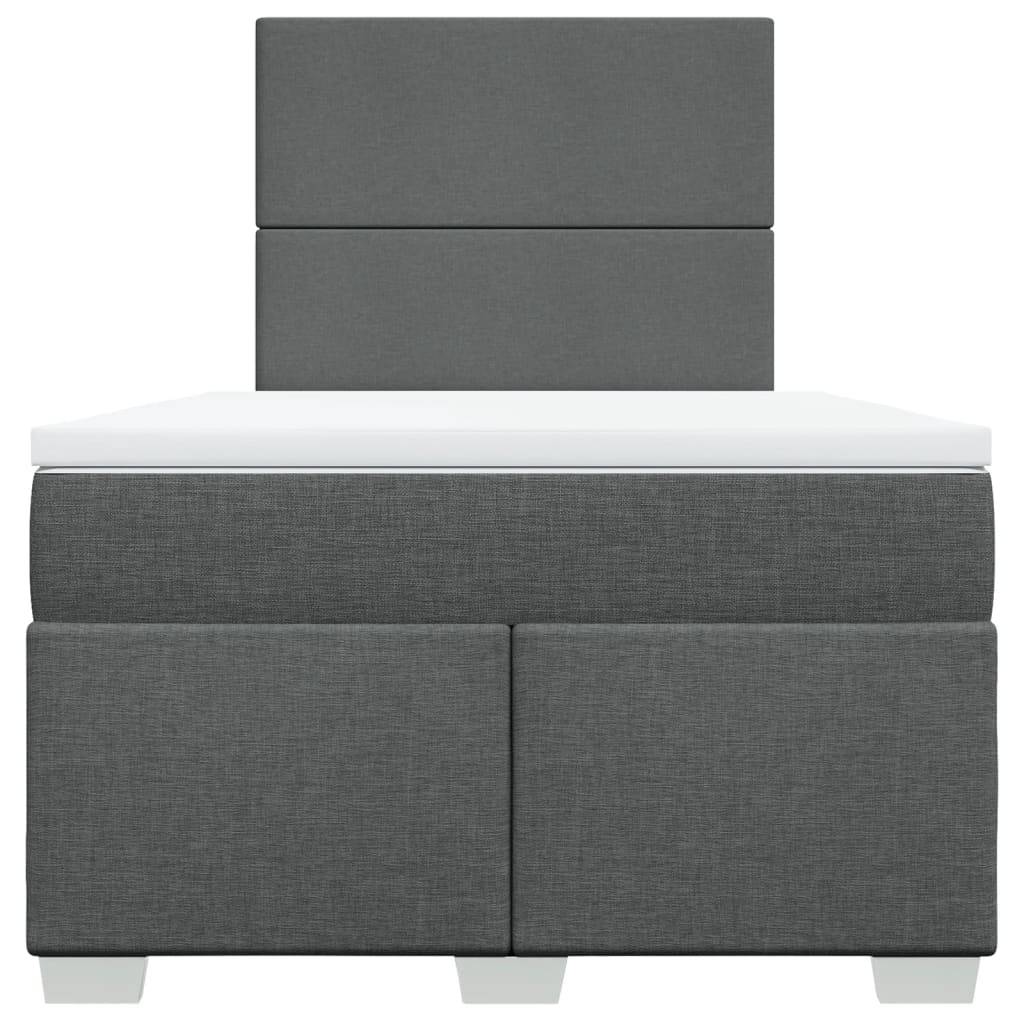 vidaXL Boxspringbett mit Matratze Dunkelgrau 120x190 cm Stoff