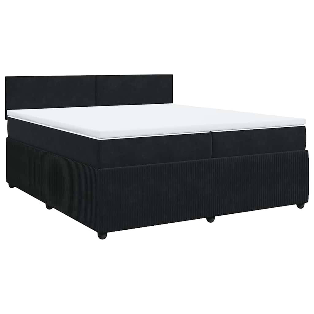 vidaXL Boxspringbett mit Matratze Schwarz 200x200 cm Samt