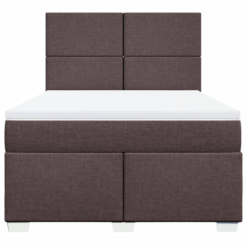 vidaXL Boxspringbett mit Matratze Dunkelbraun 140x200 cm Stoff