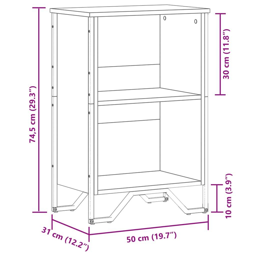 vidaXL Bücherregal Schwarz 50x31x74,5 cm Holzwerkstoff