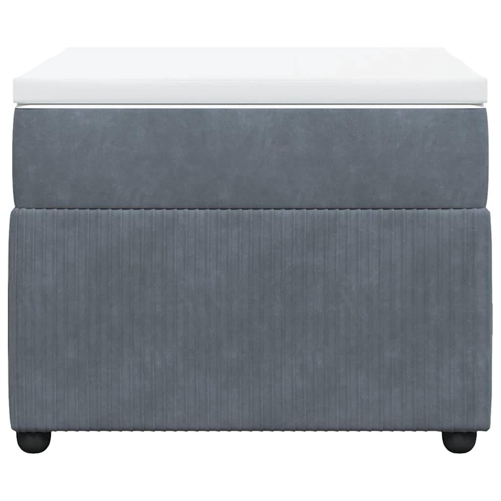 vidaXL Boxspringbett mit Matratze Dunkelgrau 90x190 cm Samt
