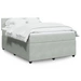 vidaXL Boxspringbett mit Matratze Hellgrau 140x190 cm Samt vidaXL Boxspringbett mit Matratze Hellgrau 140x190 cm Samt