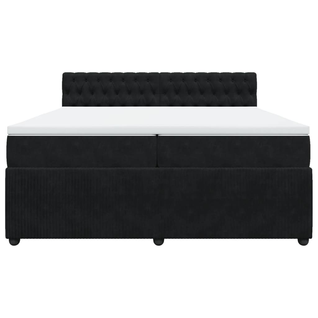 vidaXL Boxspringbett mit Matratze Schwarz 200x200 cm Samt