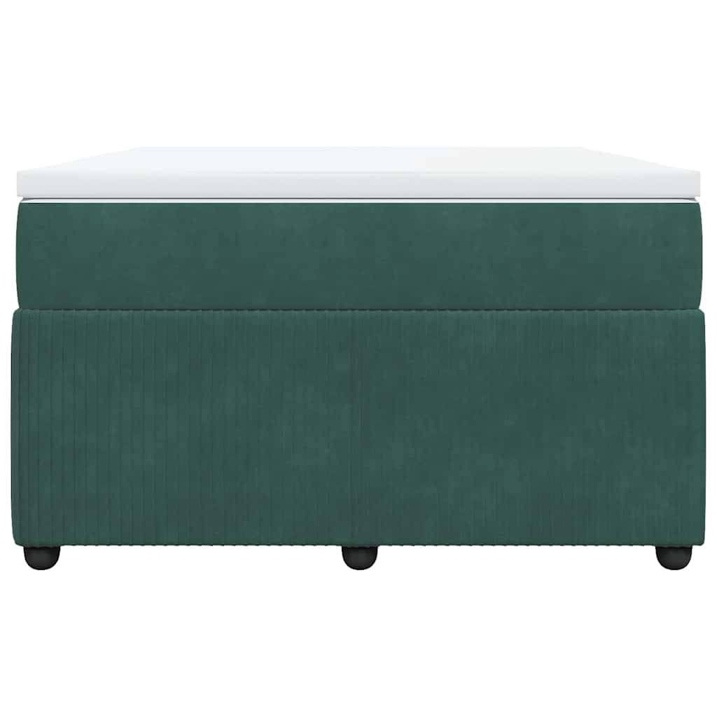 vidaXL Boxspringbett mit Matratze Dunkelgrün 120x200 cm Samt