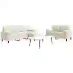 vidaXL 3-tlg. Sofagarnitur mit Kissen und Nackenrollen Creme Samt vidaXL 3-tlg. Sofagarnitur mit Kissen und Nackenrollen Creme Samt