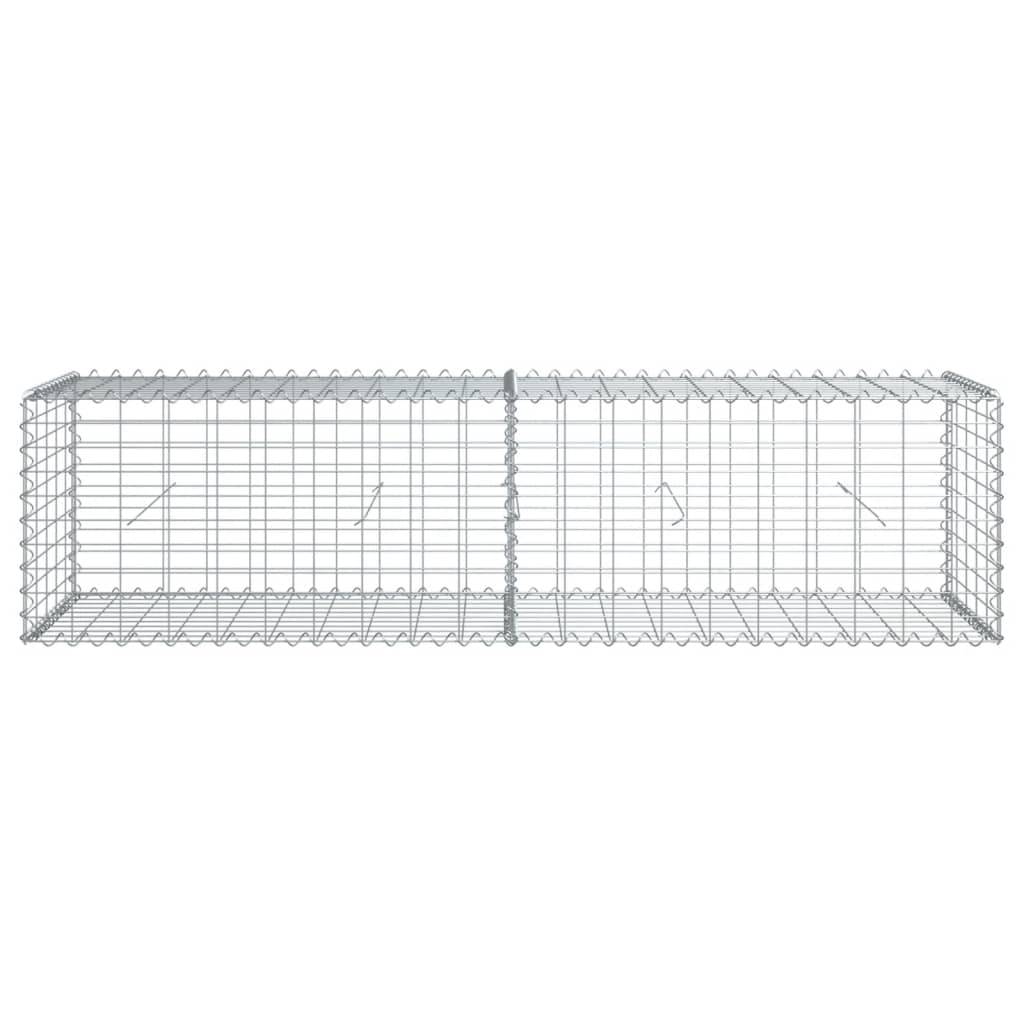 vidaXL Gabione mit Deckel 200x50x50 cm Verzinktes Eisen