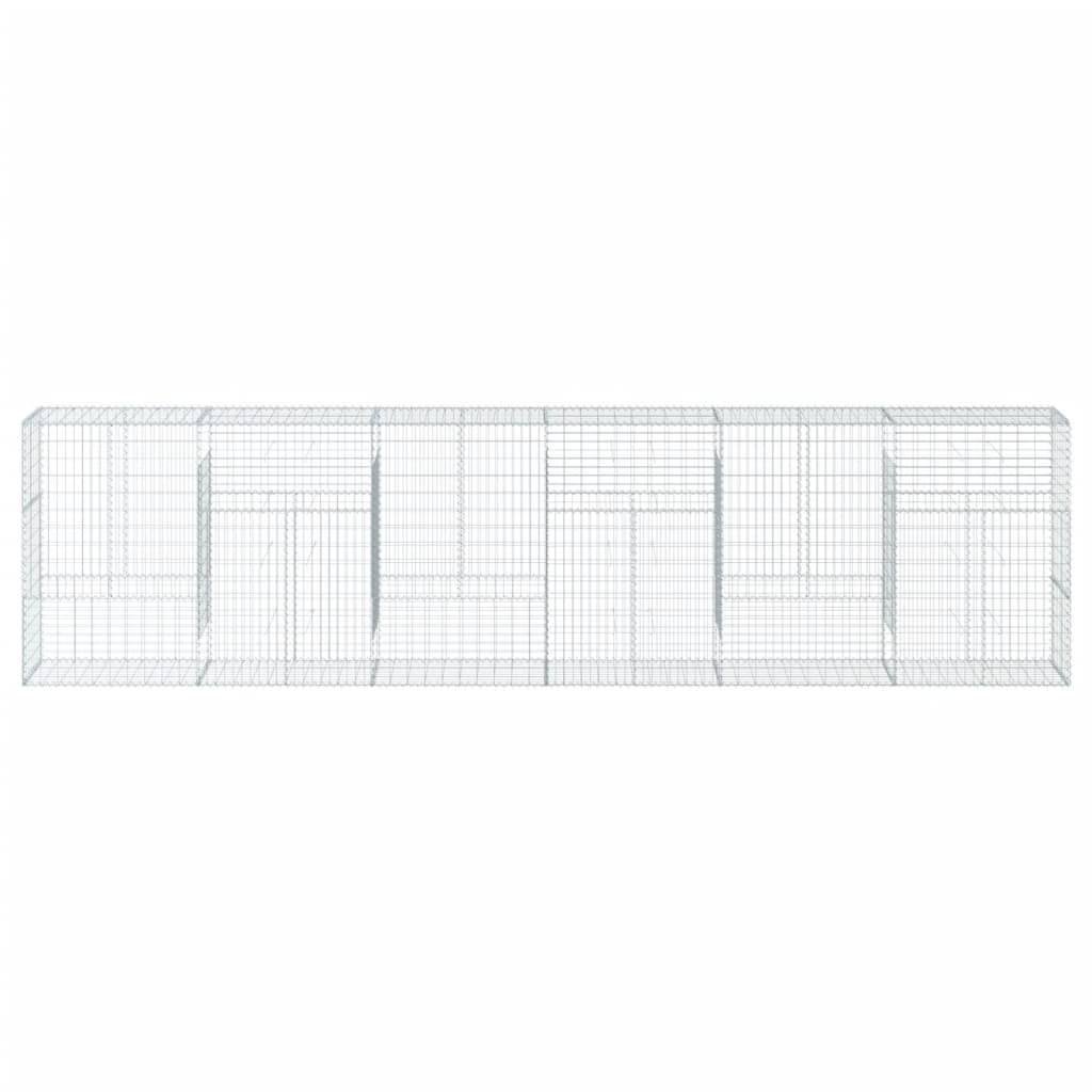 vidaXL Gabione mit Deckel 600x50x150 cm Verzinktes Eisen