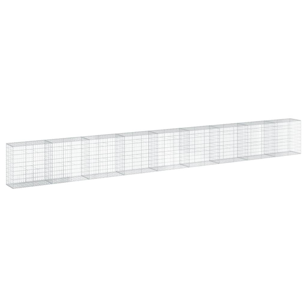 vidaXL Gabione mit Deckel 900x50x100 cm Verzinktes Eisen