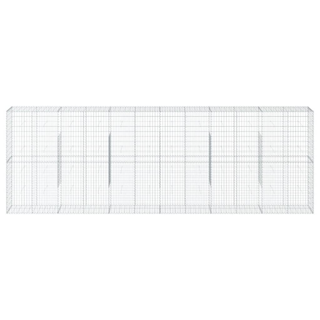 vidaXL Gabione mit Deckel 600x50x200 cm Verzinktes Eisen