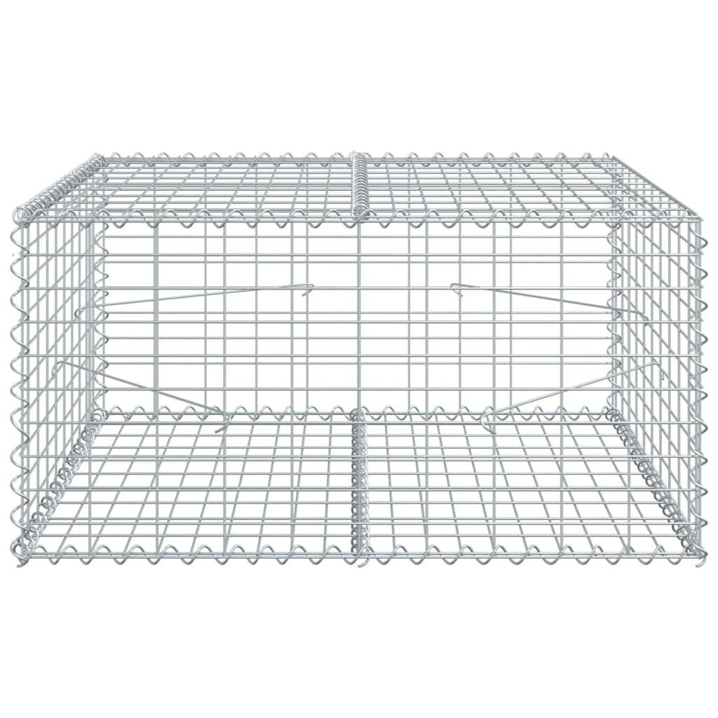 vidaXL Gabione mit Deckel 100x100x50 cm Verzinktes Eisen
