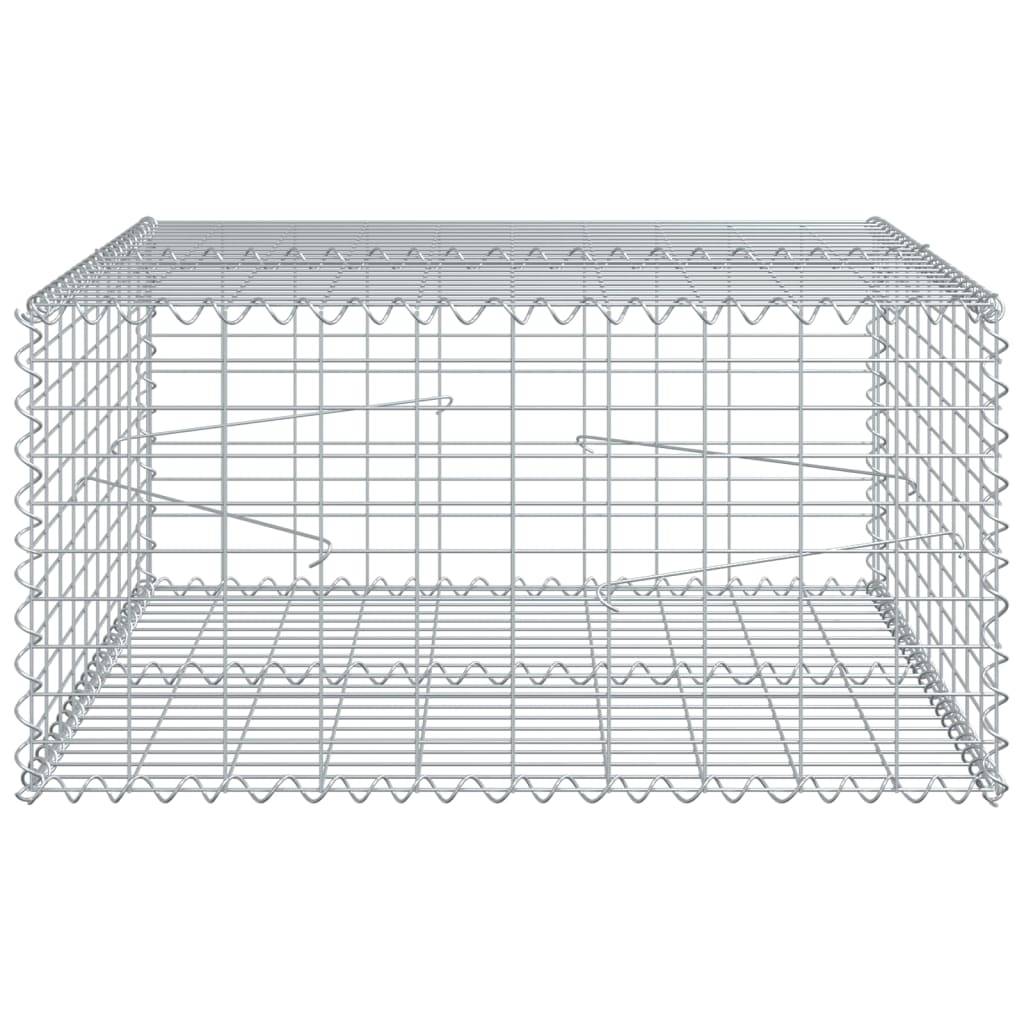 vidaXL Gabione mit Deckel 100x100x50 cm Verzinktes Eisen