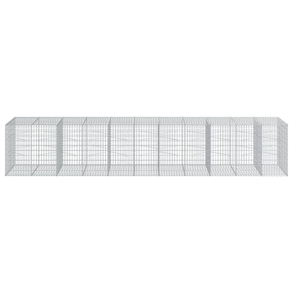 vidaXL Gabione mit Deckel 550x100x100 cm Verzinktes Eisen