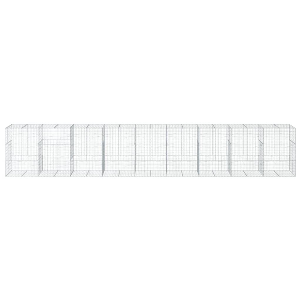 vidaXL Gabione mit Deckel 900x100x150 cm Verzinktes Eisen