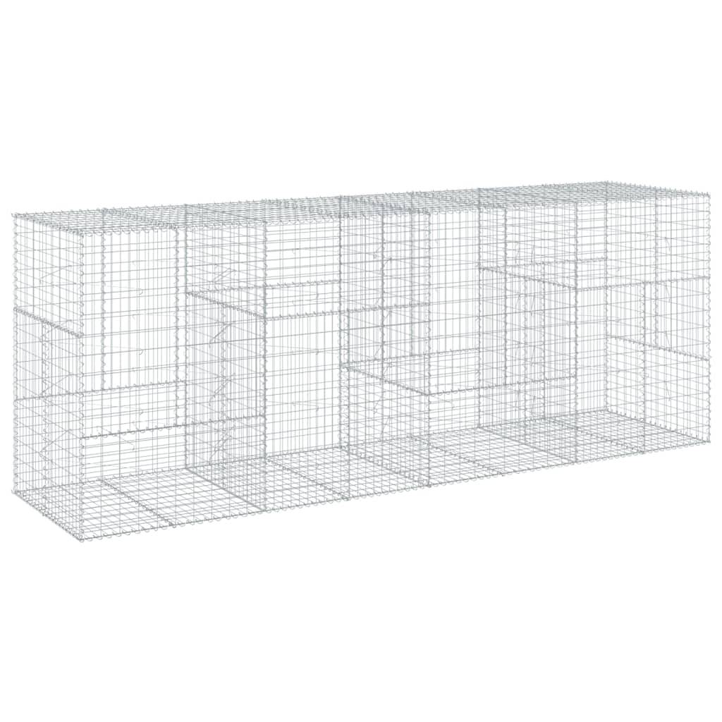 vidaXL Gabione mit Deckel 400x100x150 cm Verzinktes Eisen