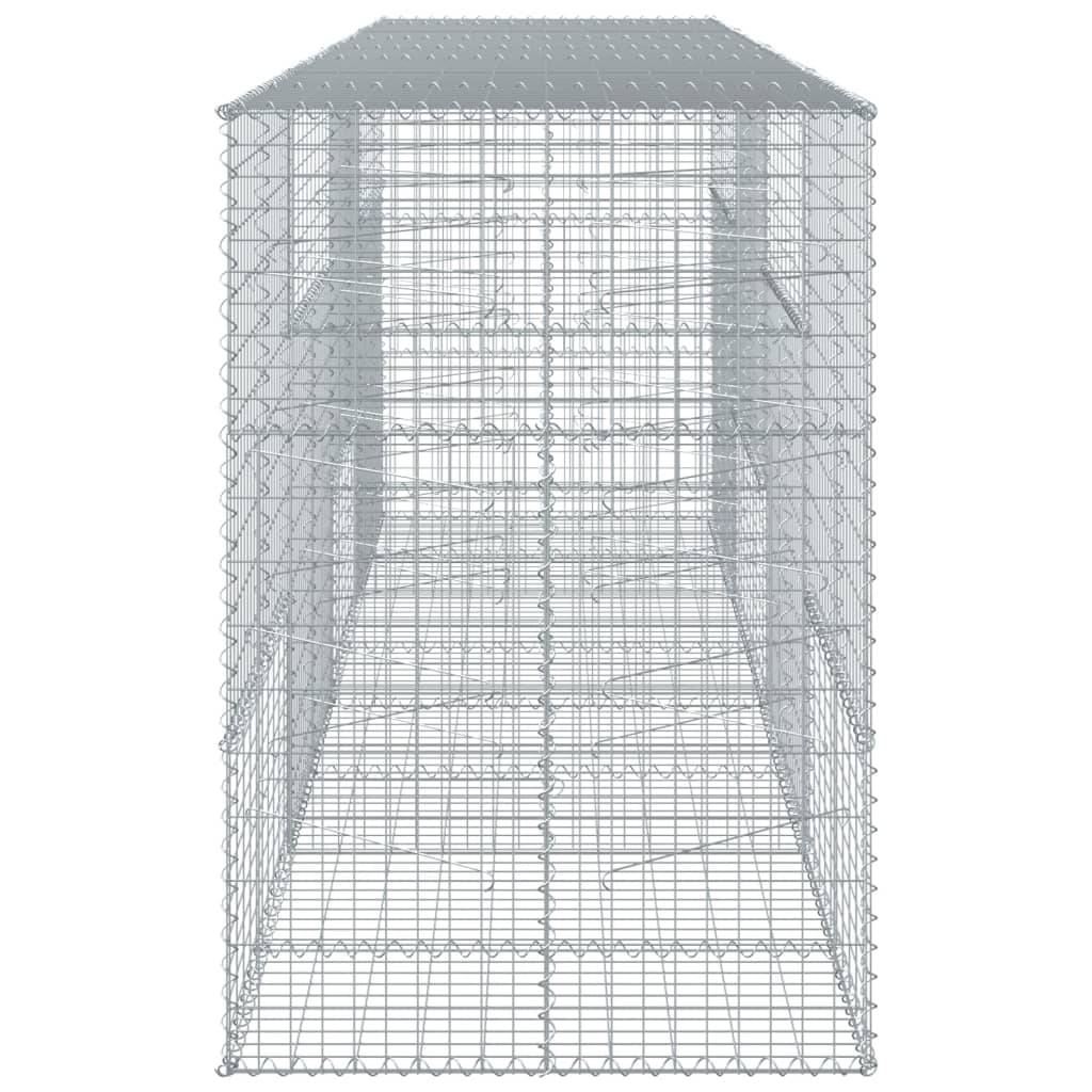 vidaXL Gabione mit Deckel 400x100x150 cm Verzinktes Eisen